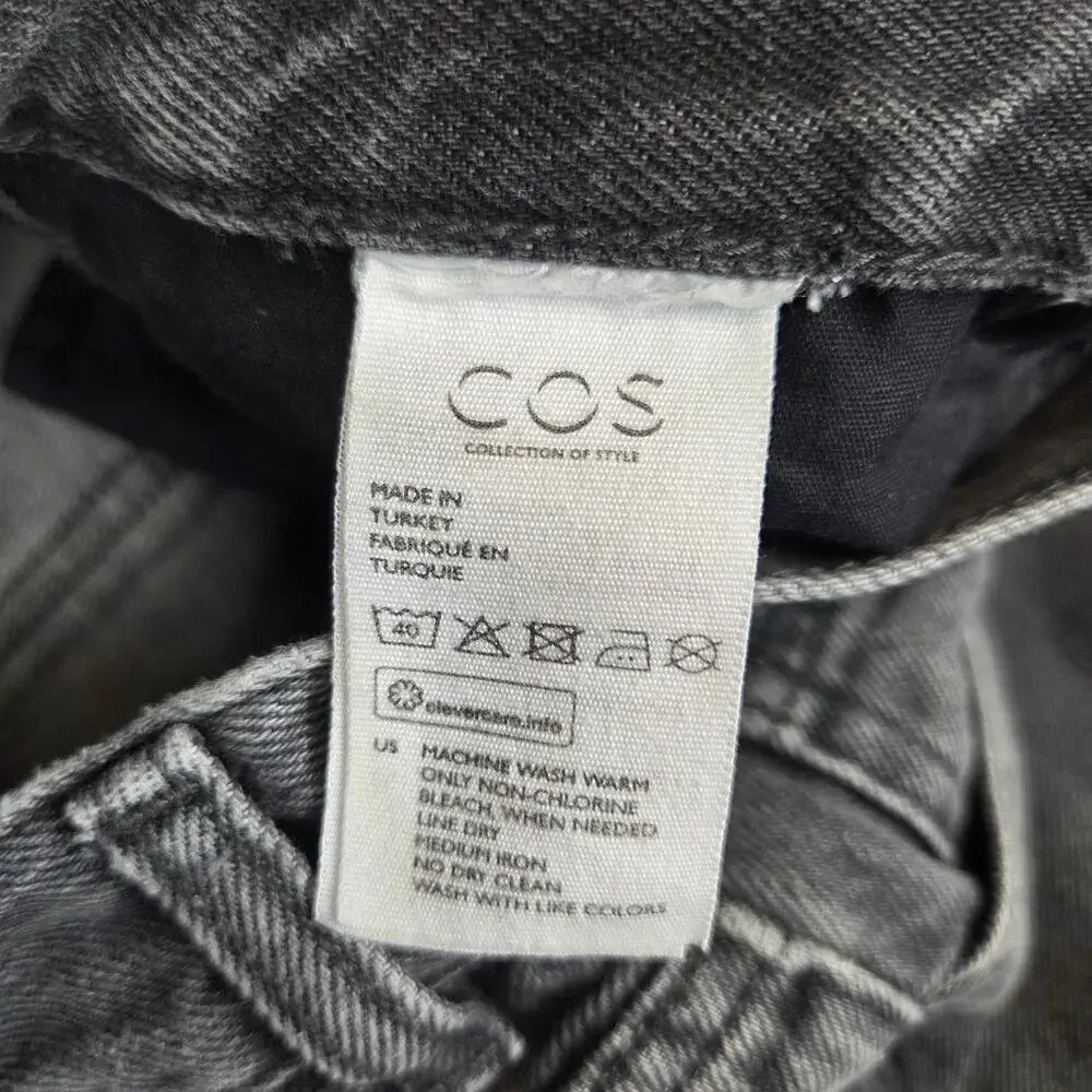 COS Gray Straight Jeans Sz 26 Slim Fit 10
